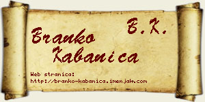 Branko Kabanica vizit kartica